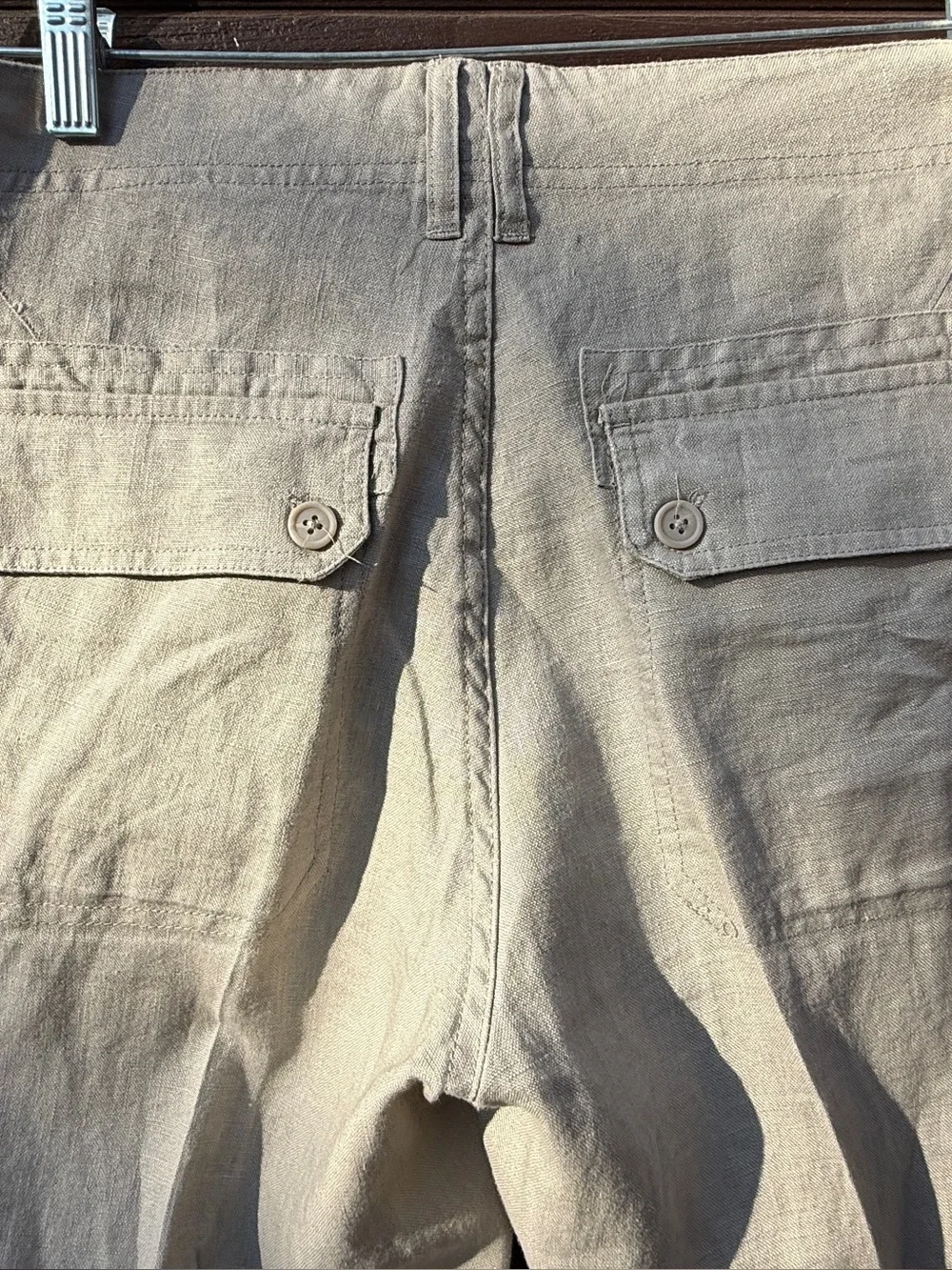 H&M Khaki Beige Linen Suit Pants Beach Wedding 33R